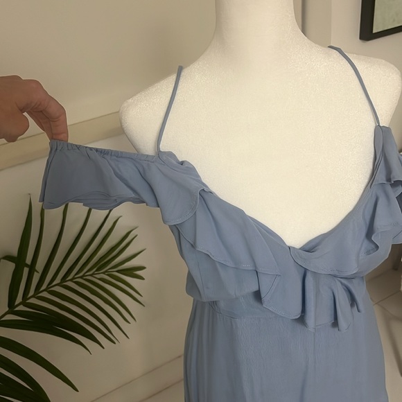 MAJORELLE Salsa Baby Blue ruffle mini Dress medium - Picture 5 of 5